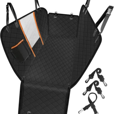 Dog Car Seat Cover & Hard Bottom Pet Car Back Seat Extender Hammock Waterproof