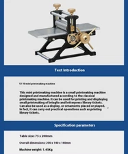 Home Studio Printer Letterpress Printmaking Tools Engraving Typographic Machine