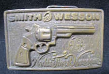 Smith  Wesson Brass Plated Belt Buckle, World's Finest Handgun