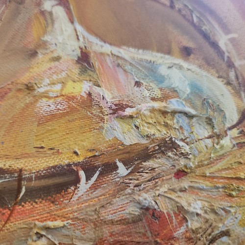 15.75" X 39.5" Original Oil On Canvas MID-CENTURY MODERN Music And Wine Theme - Picture 7 of 21