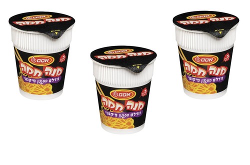 3X Mana Chama Instant Meal Cup Spicy Noodles Kosher Osem Israel 70g