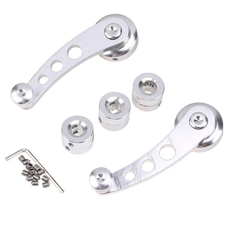 Universal Silver Aluminum Car Manual Door Window Winder Crank Handle Hand 2PC - Image 2 of 4