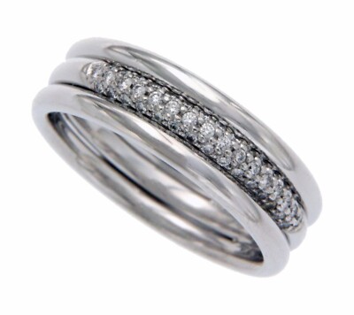 Men's/Women's Auth Scott Kay Platinum Pave Diamond Band Ring