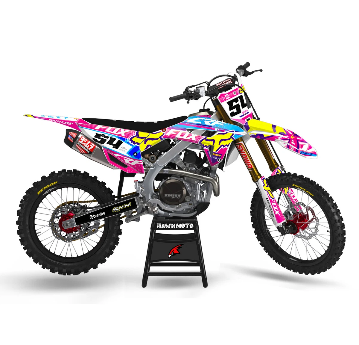 Honda MX Motocross Graphics Kit All Models All Years Pink