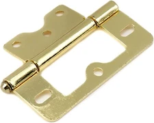6PK 3" Non-Mortise Bi-Fold Hinges Cabinet Closet Door Hardware Polished Brass