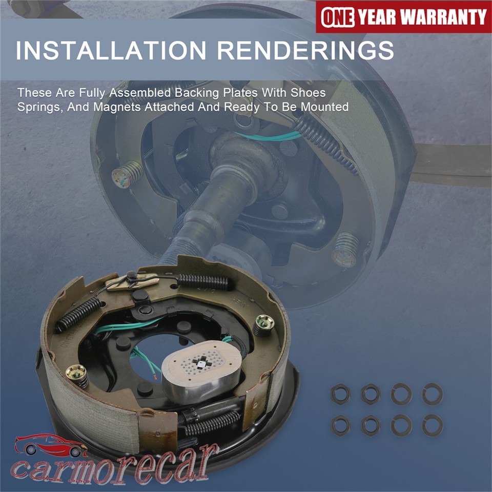 2 Pairs 3500 lbs Electric Trailer Brake 10"x21/4" SelfAdjusting