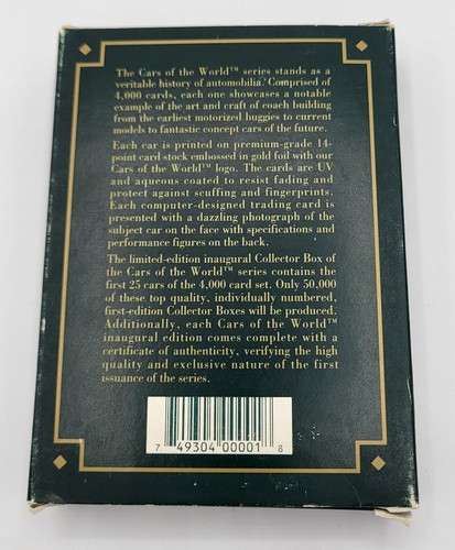 Cars of the World Collector Cards. Box and pack opened, but complete. - Picture 2 of 7