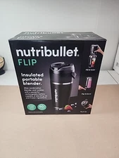 nutribullet Flip Portable Blender with Insulated Cup Black New Sealed 