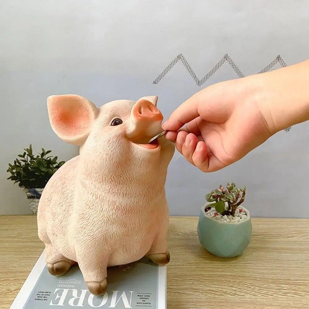Piggy Bank Pig Coin Saving Funny Money Boxe Vintage Coins Storage