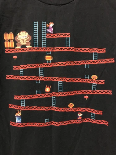 Vintage Donkey Kong 8-bit gameplay Nintendo Shirt size M Mario Bros NES