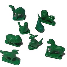 8 Vintage Tupperware Toys Busy Blocks Green Alphabet Figures LOT