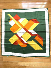 Patricia Dumont Scarf Made in Italy Geometric Acetate MOD Print Vintage 30"x30"