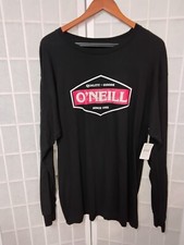 O'Neill Long Sleeve Pull-Over Shirt Black with Logo L