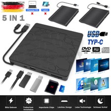 Externes DVD Laufwerk USB 3.0+Typ C Brenner Slim CD DVD-RW für Laptop Windows 11