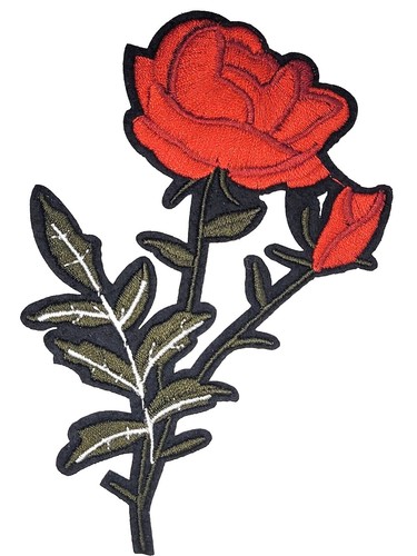 Red Rose Ron / Sew On Embrodered Patch Applqués Badge - Etsy