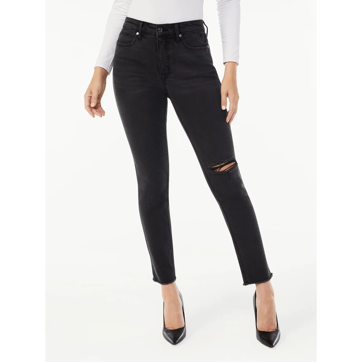 Sofia Jeans by Sofia Vergara Adora Super High Rise Curvy Girlfriend Black  Jeans