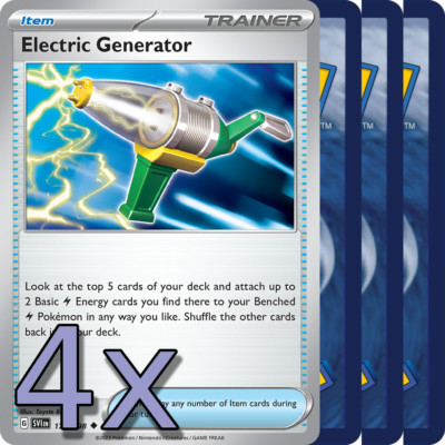 4x Electric Generator - NM Playset - Trainer x4 - Pokemon TCG