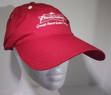 Budweiser Embroidered Red And Off-White Adjustable Strap Cap Anheuser-Busch Beer