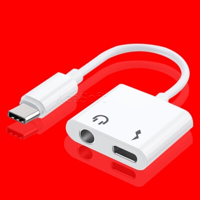 For Huawei Mate 20 Pro 2in1 Durable Type-C to 3.5mm Jack Adapter AUX & DAC Cable
