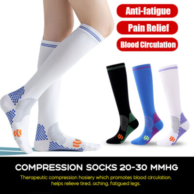 3Pairs Compression Socks 20-30 mmhg For Men Women Pressure Socks Sport US