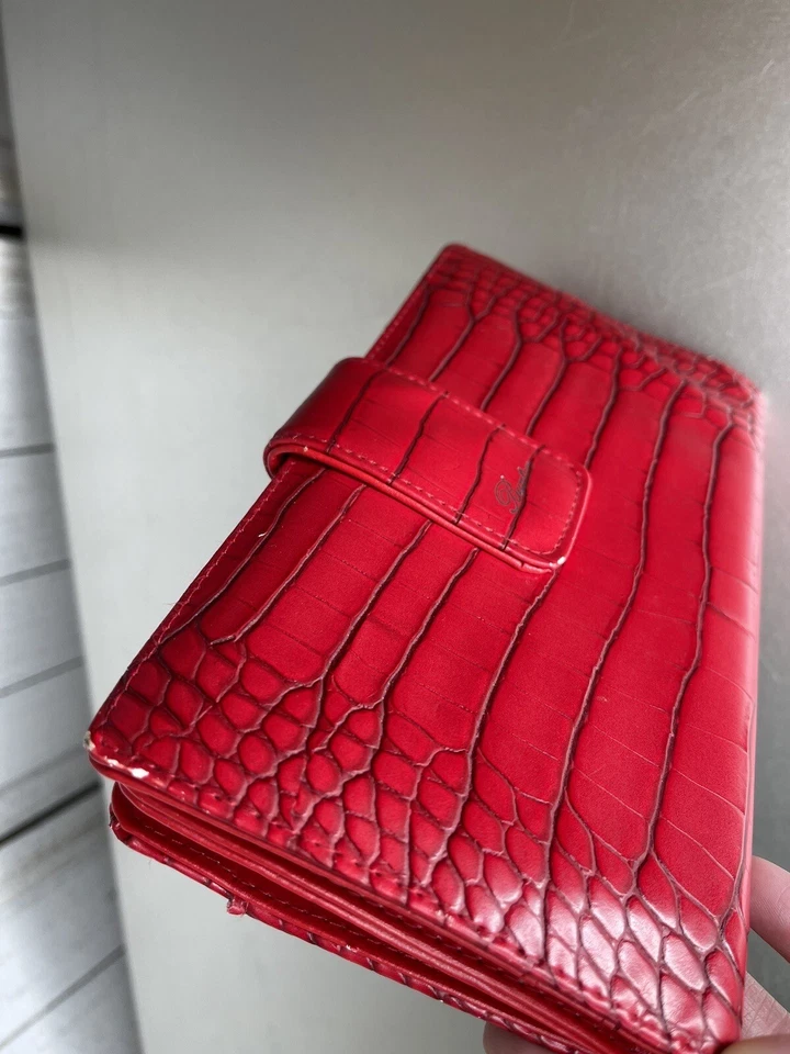 Carteira Snap BUXTON VERMELHA Couro Sintético Vermelha Pele de Cobra - Imagem 3 de 4