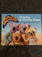 Koala Brothers Drawing  Writing Paper 8"x10.5" - 24 colorful  24 lined sheets