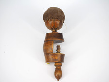 Antique Victorian table grip wooden sewing pin cushion