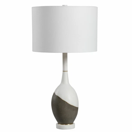 UTTERMOST 28465 TANALI CHARCOAL CONCRETE WHITE MARBLE LOOK MODERN TABLE LAMP - Picture 6 of 6