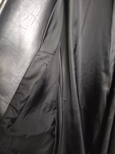 Abrigo Ssatori Mujer Cuero Suave Talla M Negro Midi Chal Cuello Bolsillos Y2K - Imagen 5 de 8