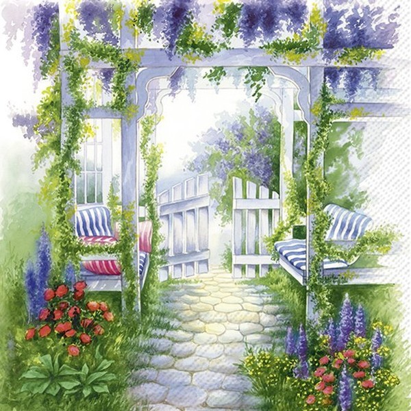 IHR Servietten Garden Idyll | Green | 33 X 33 Cm | 3 Lagig | 20 Servietten-image