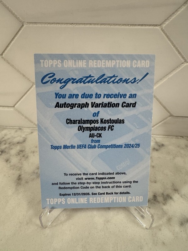 2024-25 Topps UCC Merlin Charalampos Kostoulas Auto Variation Card Redemption RC