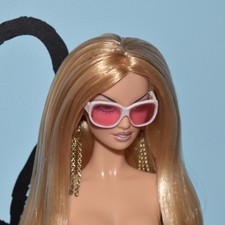 Barbie White Square w/ Pink Lens Sunglasses Shades Sun Glasses Fashion Accessory