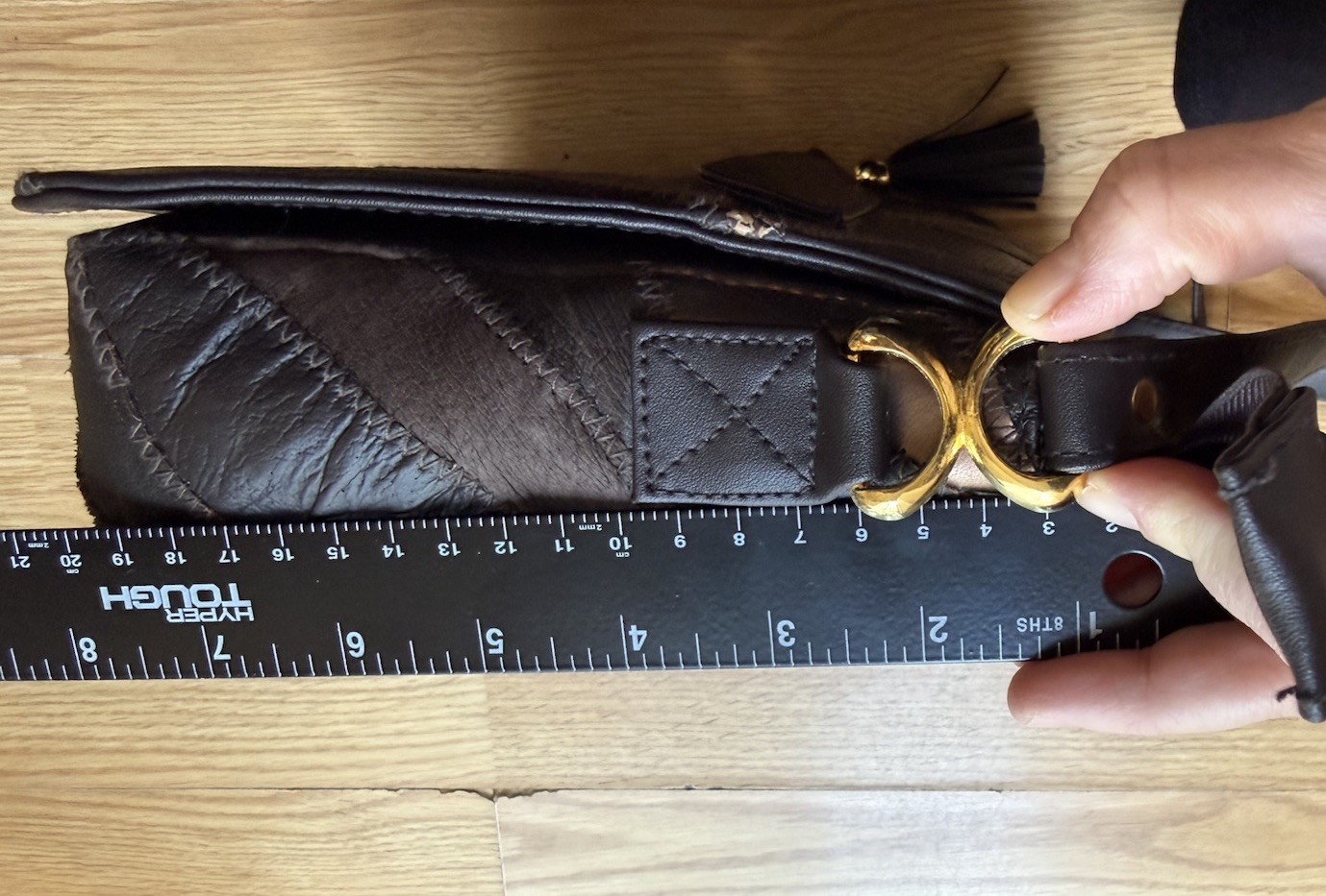 Genuine Leather Patchwork Boho Crossbody Bag Brow… - image 18