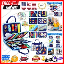 Toddler Busy Board Montessori Toys for Boys, Sensory Book Educational Activit...