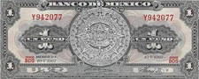 Mexico: $ 1 Peso Azteca 10 V 67 Banco de Mexico UNC.