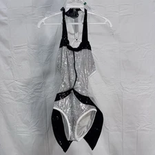 Art Stone "Slow Down" Children's Black & Silver Dance Costume Size Large Child