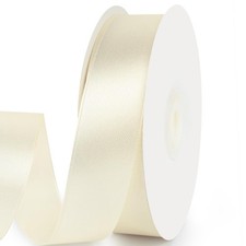 1 Inch x 50 Yards Satin Ribbon Ivory Silk Spool, Gift Wrapping Floral Bouquet