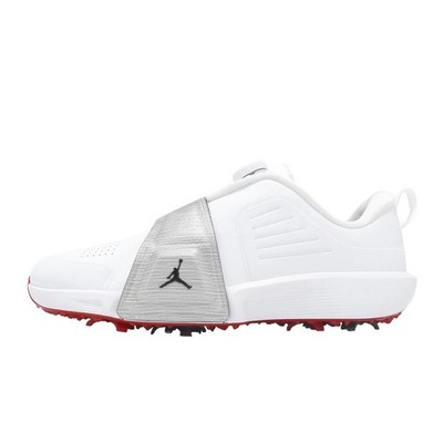 Nike Air Jordan Rev White Metallic Silver Men Golf Spikes Shoes