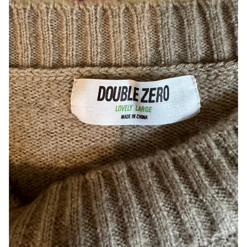 Suéter Pullover Double Zero Mujer Talla L Beige Manga Larga Cuello Redondo Relajado Foto 2 de 4