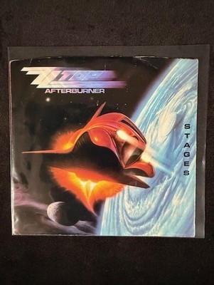ZZ Top ~ Stages/Can't Stop Rockin' 7'' 45 ~1984 Warner Bros. w Pic. Slev. VG+/VG+