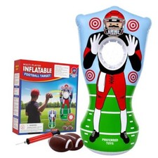 65  Inflatable Football Target Net Toss Game - Double-Sided Throwing Red/Blue