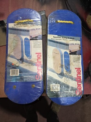 Vintage Sentinel Bump-R-slick Boat Fenders Set Of 2 New In Plastic Wrap