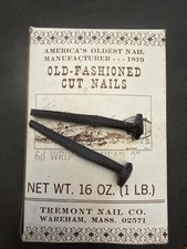 Full 1lb Box Old Fashioned Cut Nails 6d Wrought Head 2&rdquo; Black Tremont Nail Co.