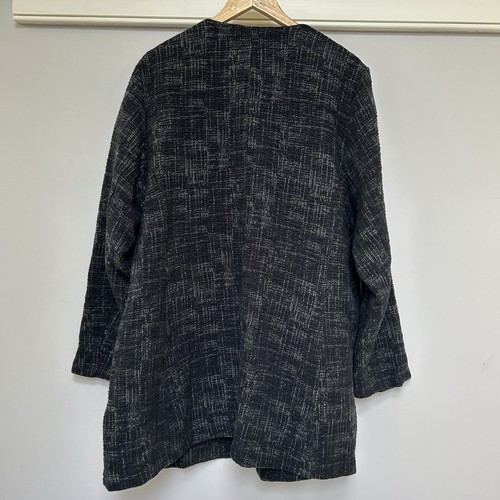 Eileen Fisher 3X offene Strickjacke Blazer Crosshatch Baumwolle Tencel Stretch Jacke - Bild 9 von 17