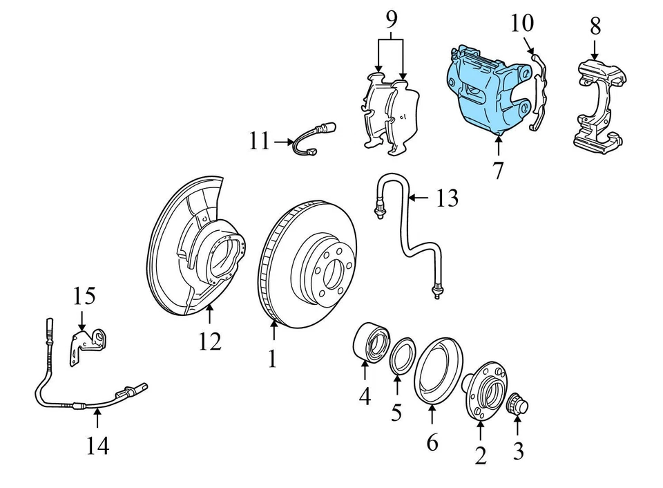 BMW 540I 1997-2003 - Pinza de freno delantera izquierda 6773131 Foto 4 de 4
