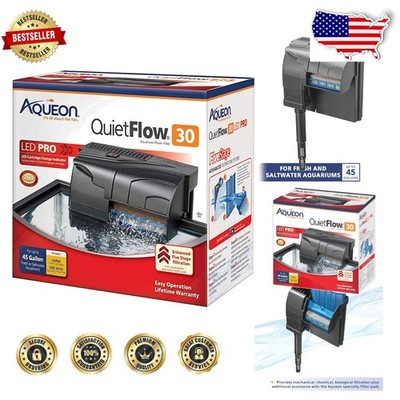 QuietFlow 30 LED PRO Aquarium Filter - 5-Stage, Up to 45 Gal, Auto-Start
