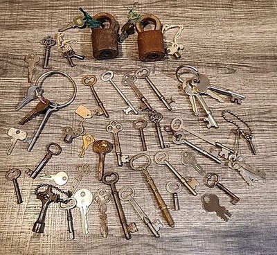 Vintage Lock And Key Assortment Vintage Key Collection Antique Keys
