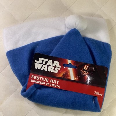 NEU Star Wars Kylo Ren festliche Nikolausmütze blau weiß Disney Urlaub Strumpf Mütze