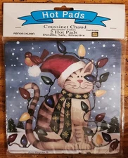 Range Kleen Christmas Kitty Cat Laurie Korsgaden Hot Pads 1 Pack Of 2 Unopened 