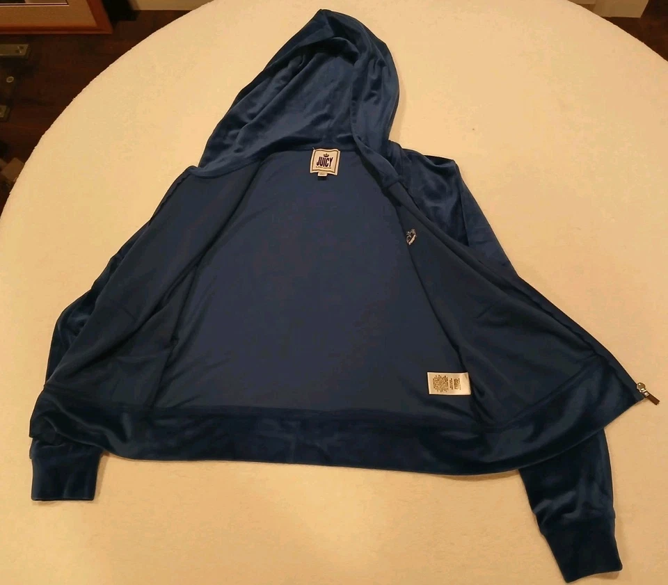 JUICY COUTURE 2 Piezas Conjunto Y2K Terciopelo Cremallera Completa Chaqueta y Pantalones de Sudadera Jogger Pierna Ancha M Foto 2 de 4